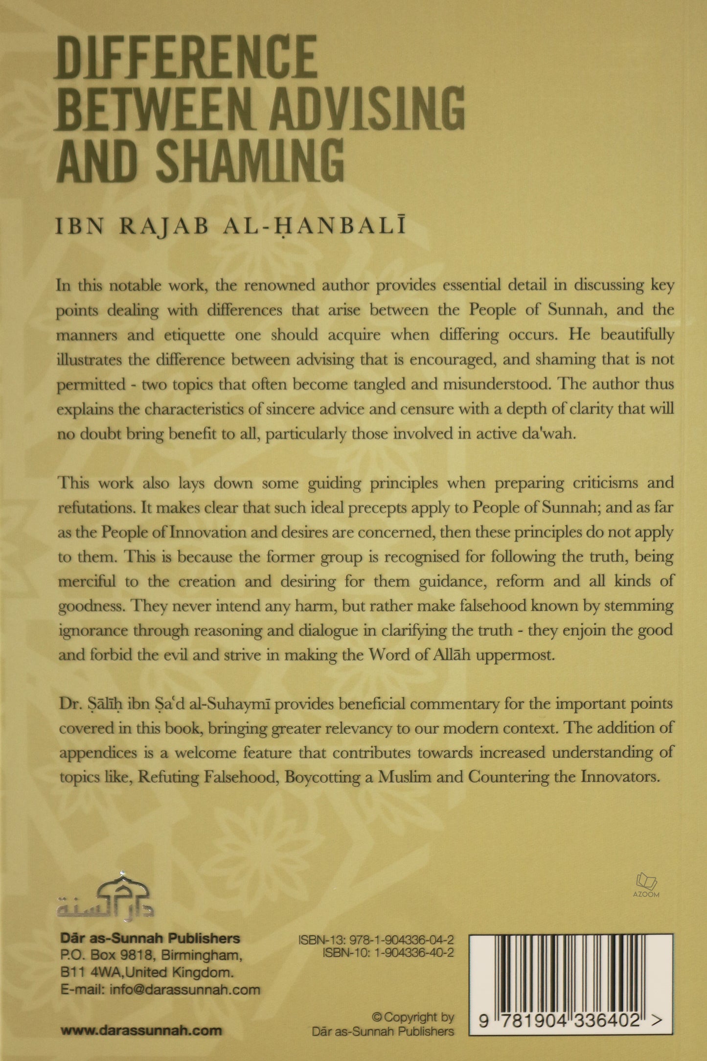 Difference Between Advising and Shaming