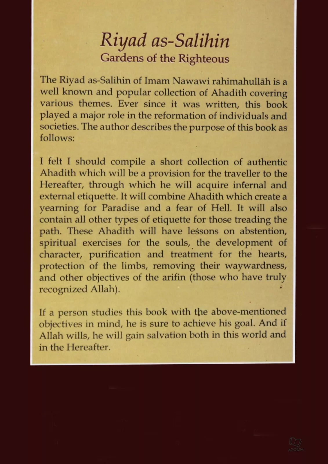 Riyad as Salihin: Gardens of the Righteous