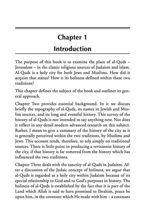Al-Quds (Jerusalem in Classical Judaic and Islamic Traditions)