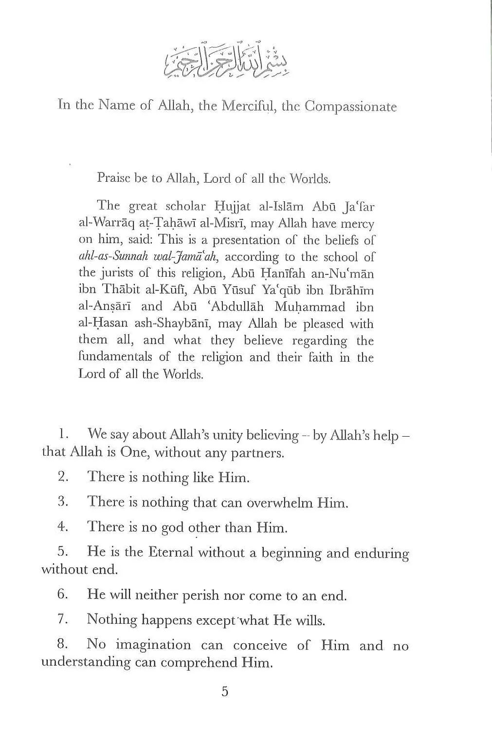 Islamic Belief - Al Aqidah at Tahawiah with Arabic Text