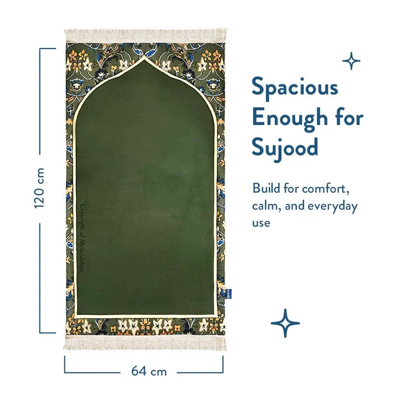 Adult Padded Prayer Mat with Madinah Elegance Design