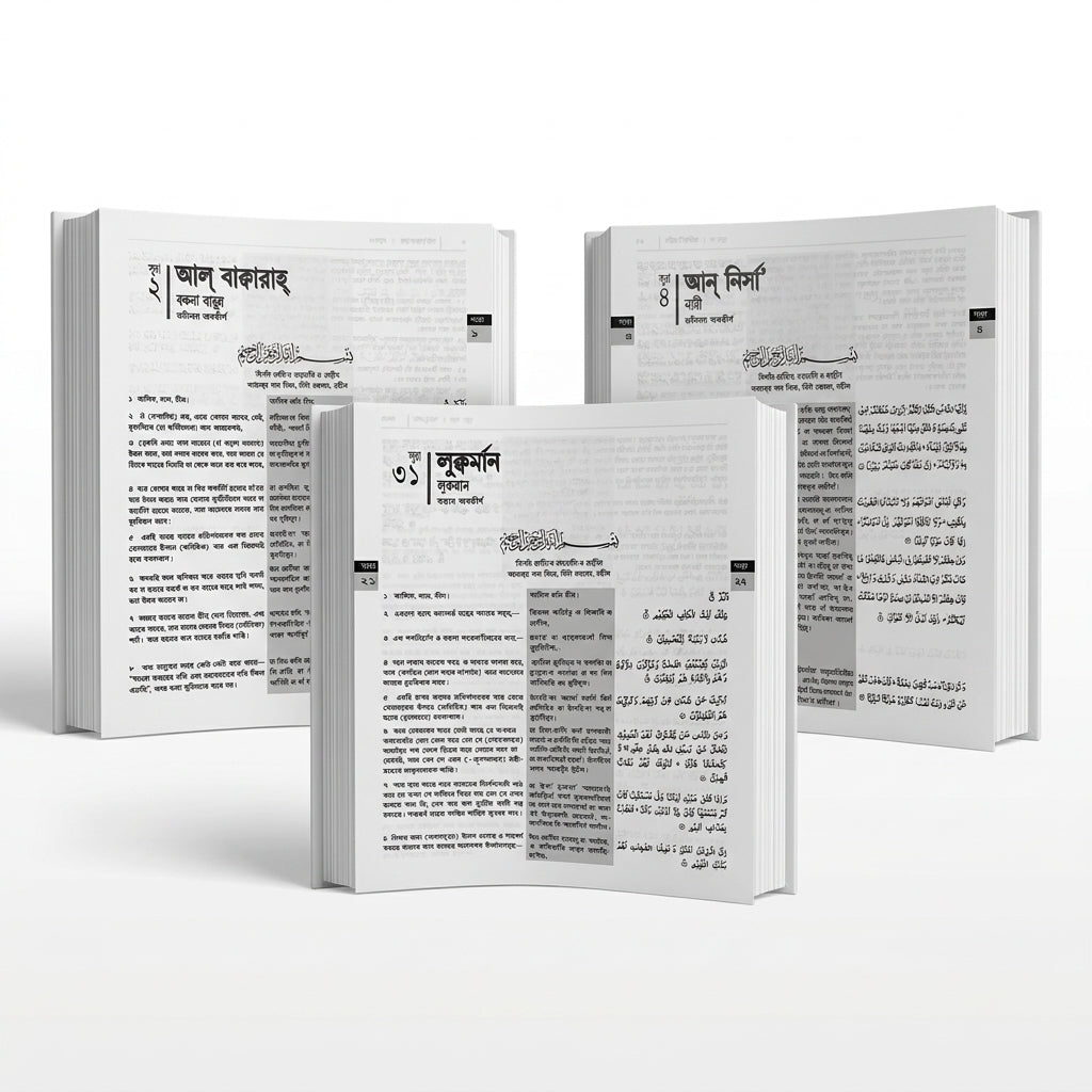 Bangla Holy Quran Arabic Text with Bangla Translation and Transliteration