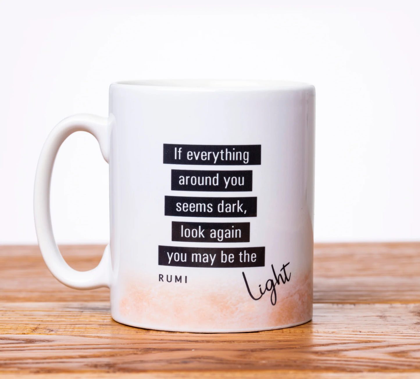 Islamic Printed Ceramic Mug with Rummi Quote "Light" - MGR 05