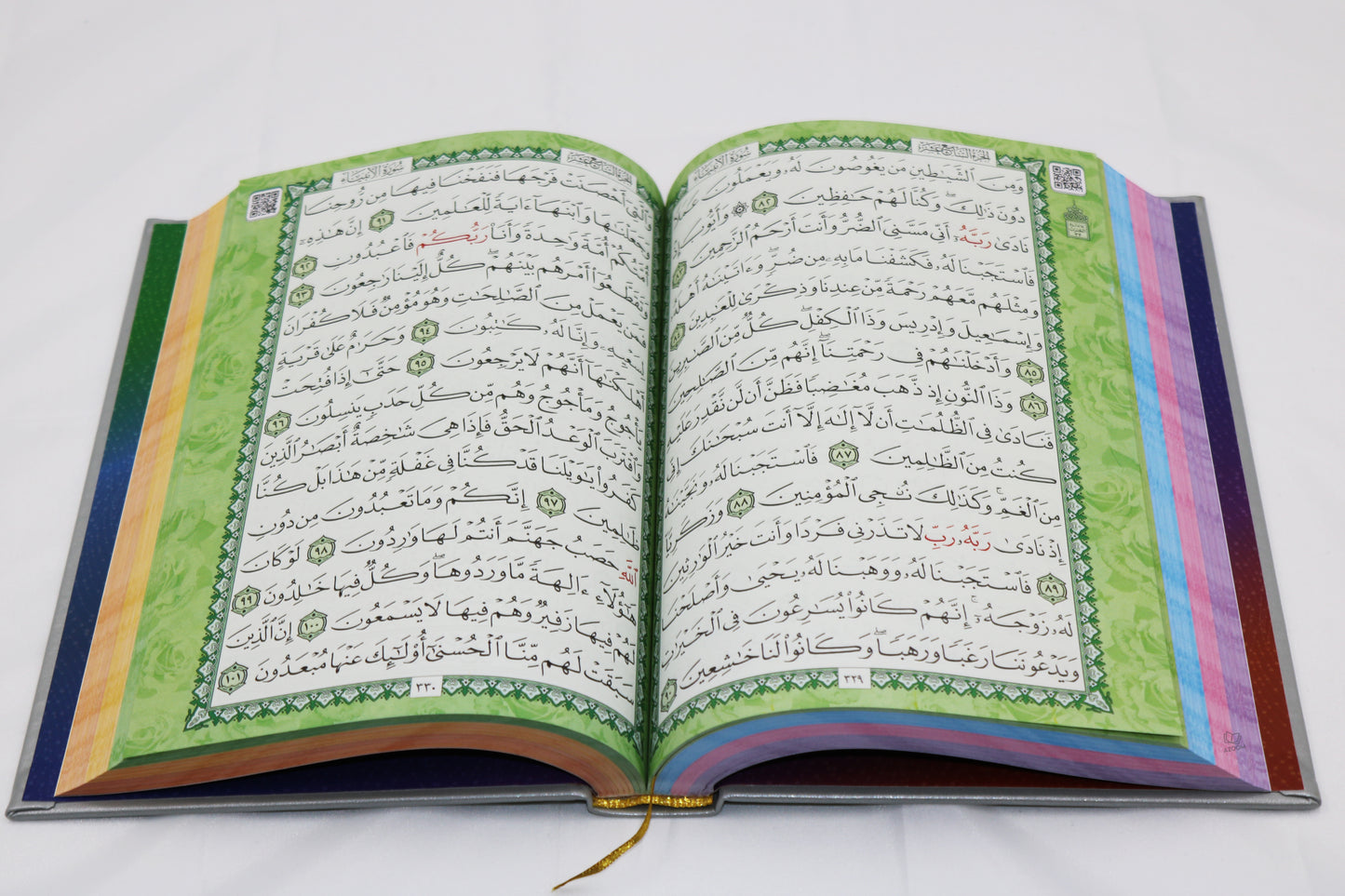 Rainbow Coloured Quran - Light Pink (Small Size)