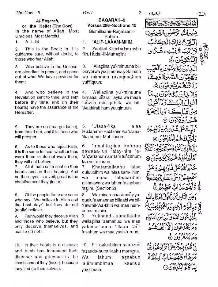 The Holy Quran with English Translation & Roman Transliteration
