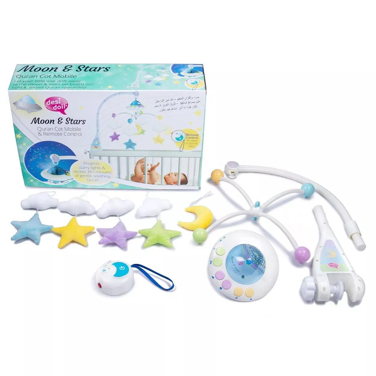 Moon & Stars Quran Cot Mobile with Remote