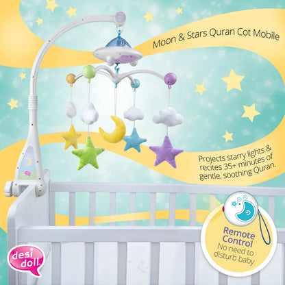 Moon & Stars Quran Cot Mobile with Remote