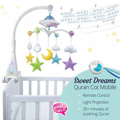 Moon & Stars Quran Cot Mobile with Remote