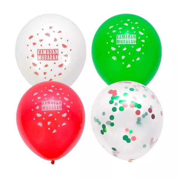 Ramadan Mubarak Watermelon Decoration Latex Balloons