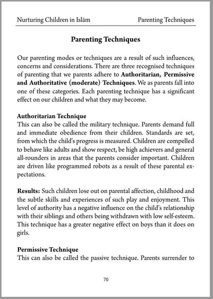 Nurturing Children in Islam