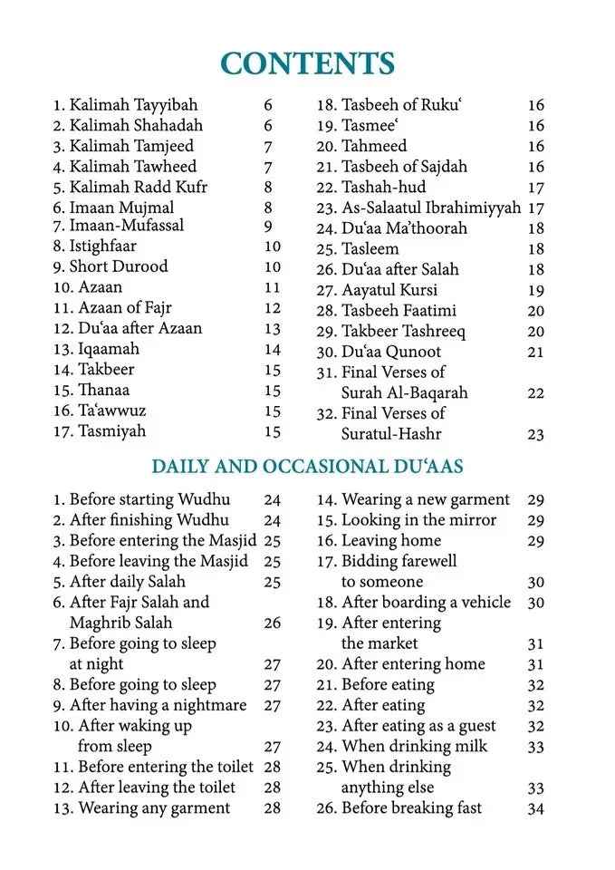 Essential Du’aas & Kalimahs