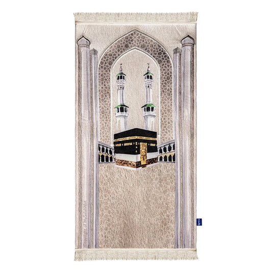 Adult Premium Padded Prayer Mat with Masjid al-Haram Design