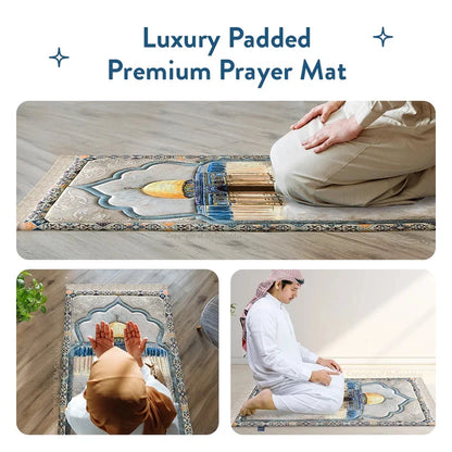Adult Premium Padded Prayer Mat with Dome of the Rock Design