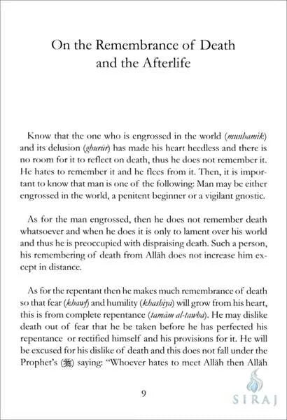 The Remembrance of Death and the Afterlife
