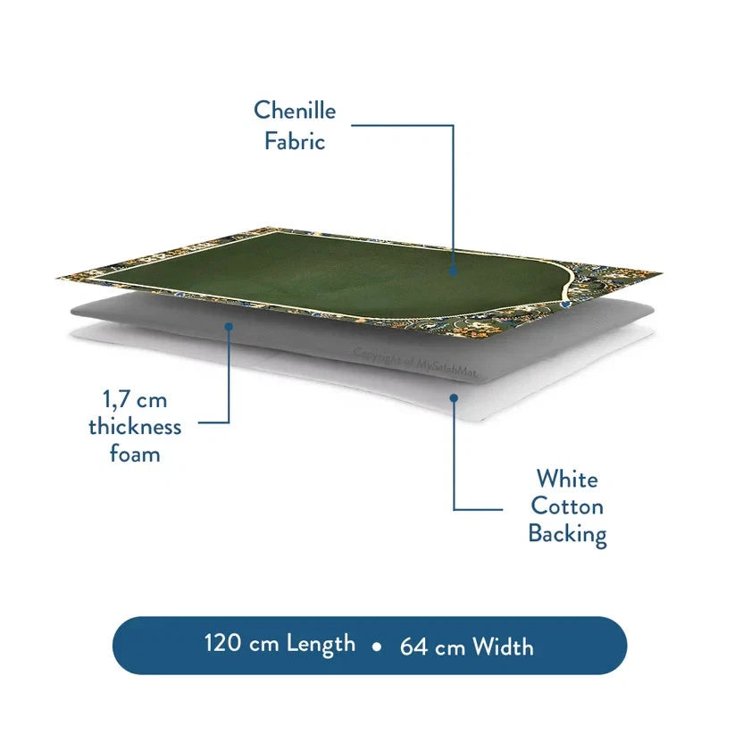 Adult Padded Prayer Mat with Madinah Elegance Design