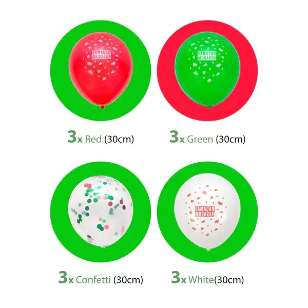 Ramadan Mubarak Watermelon Decoration Latex Balloons