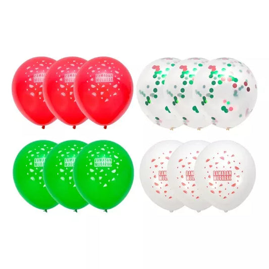 Ramadan Mubarak Watermelon Decoration Latex Balloons