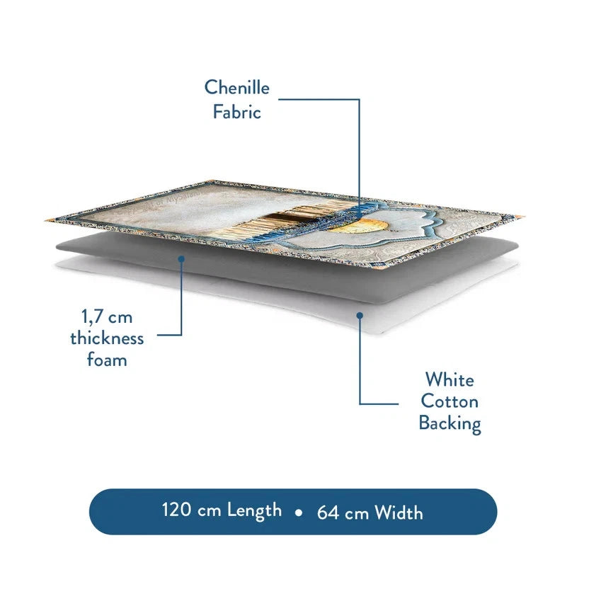 Adult Premium Padded Prayer Mat with Dome of the Rock Design