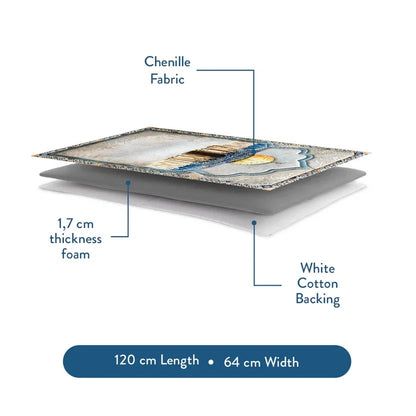 Adult Premium Padded Prayer Mat with Dome of the Rock Design