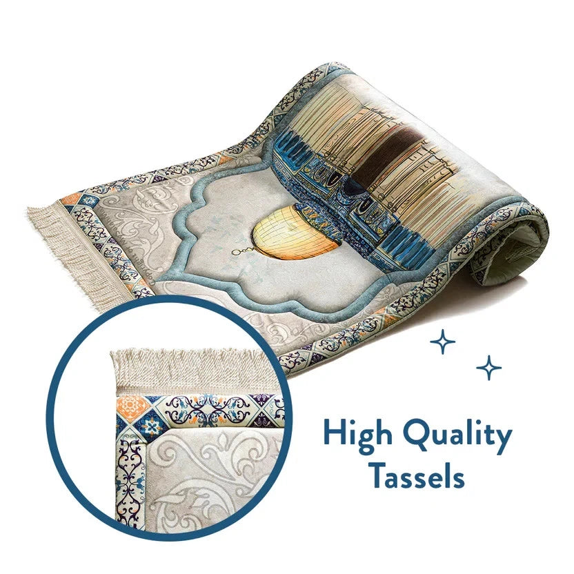 Adult Premium Padded Prayer Mat with Dome of the Rock Design