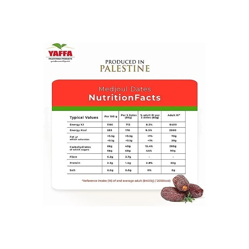 Premium Yaffa Palestinian Medjoul Dates (Large) 5kg