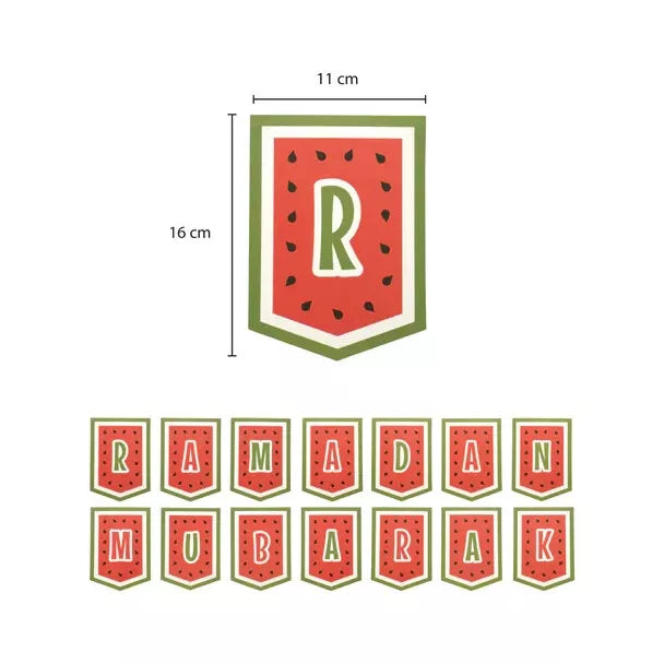 Ramadan Mubarak Bunting-Watermelon Themed Decoration