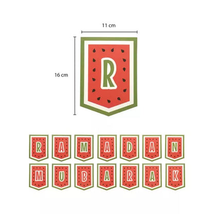 Ramadan Mubarak Bunting-Watermelon Themed Decoration
