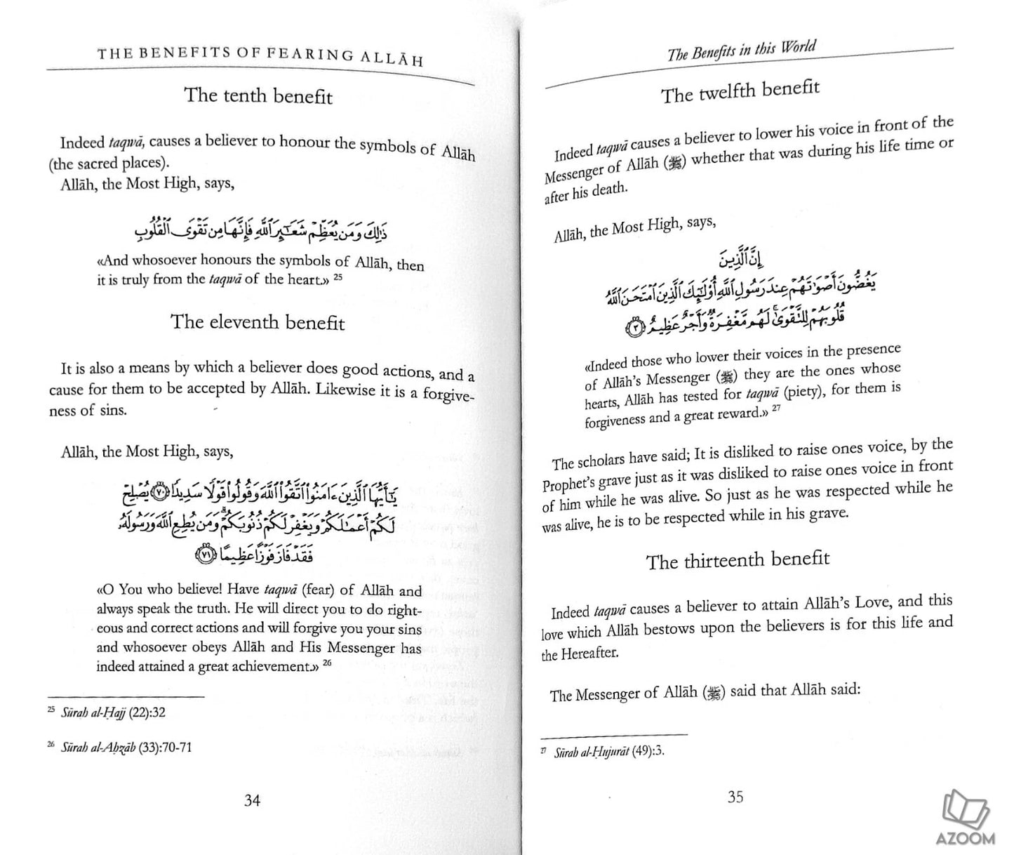 The Benefits of Fearing Allah
