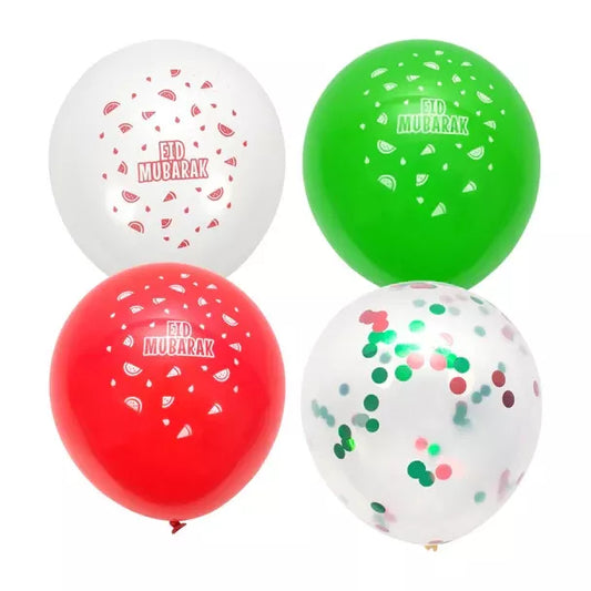 Eid Mubarak Watermelon Decoration Latex Balloons