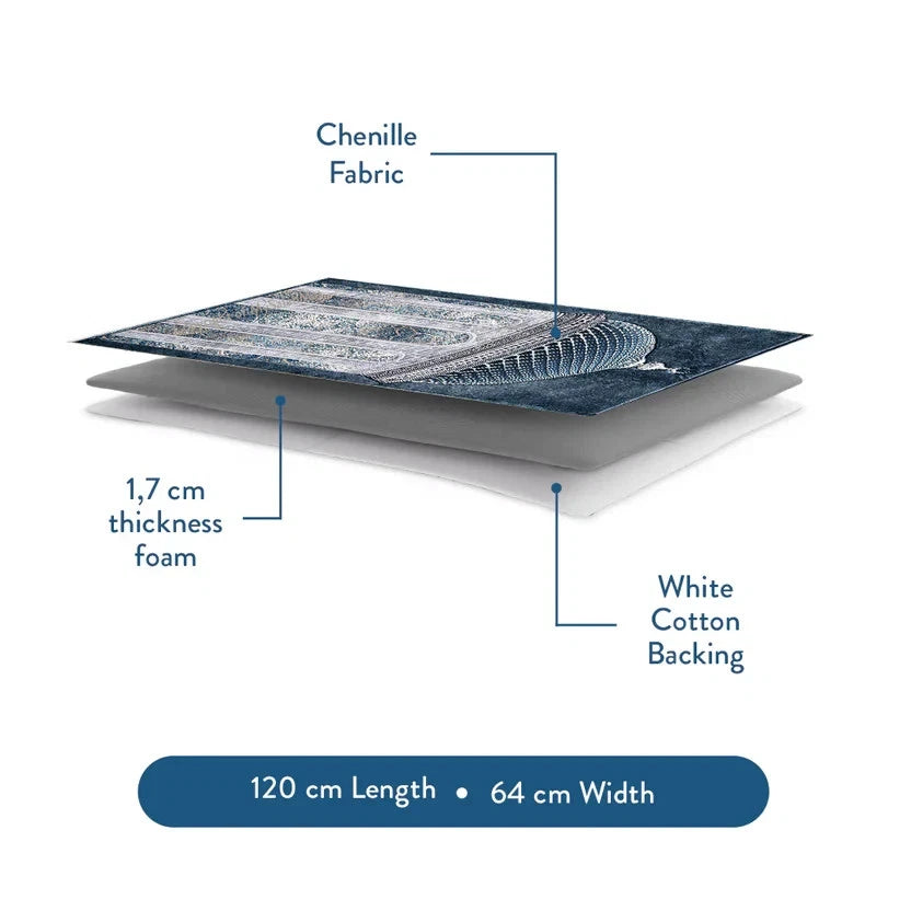 Adult Padded Prayer Mat with Crystal Dome Design