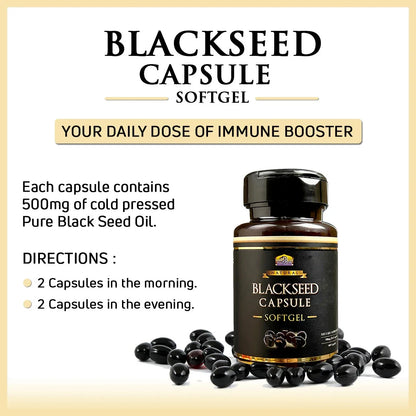 Al Khair Black Seed Oil Soft Gel Capsules (60 Capsule Bottle)