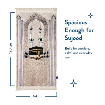 Adult Premium Padded Prayer Mat with Masjid al-Haram Design
