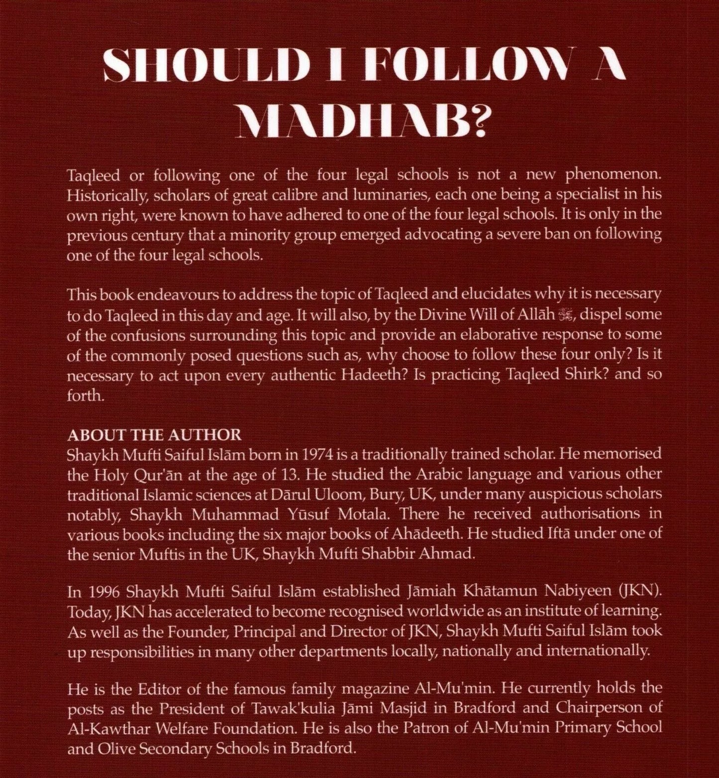 Should I Follow a Madhab?