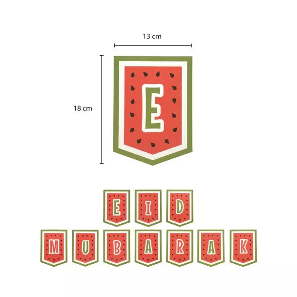 Eid Mubarak Bunting-Watermelon Themed Decoration